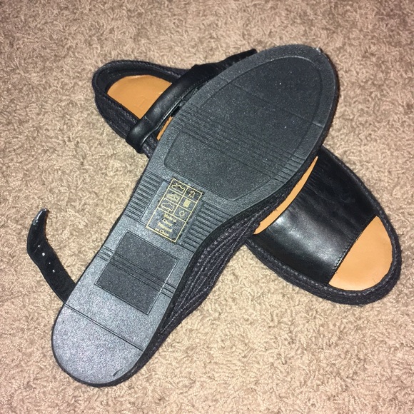 H Halston Sandra Leather Espadrilles Black - Picture 6 of 8